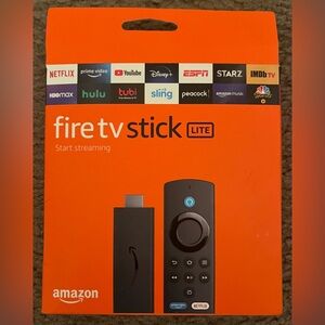 Amazon Fire TV Stick Lite with Alexa Remote - Black and Orange